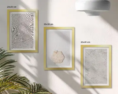 Photo frame wall light textures on the sand in a delicate boho style