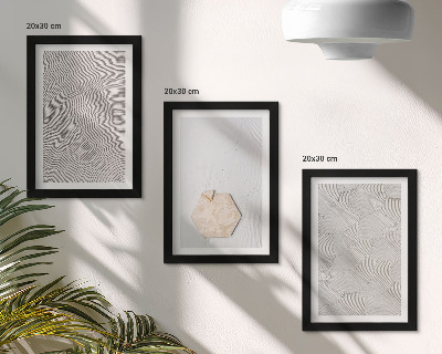 Photo frame wall Light textures on the sand, delicate boho style