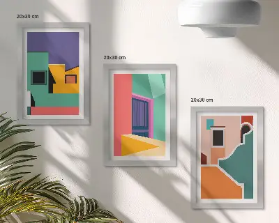 Photo frame wall Colorful illustrations of the city in a modern style