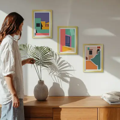 Photo frame wall Colorful illustrations of the city in a modern style