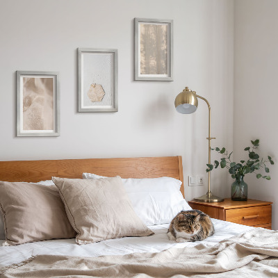 Framed triptych Subtle textures in a natural boho style
