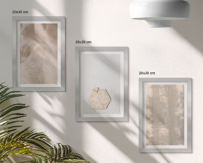 Framed triptych Subtle textures in a natural boho style