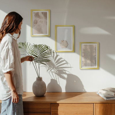 Framed triptych Subtle textures in a natural boho style