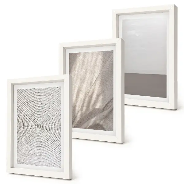 3-piece wall art set with delicate natural textures in a boho style