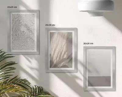 3-piece wall art set with delicate natural textures in a boho style