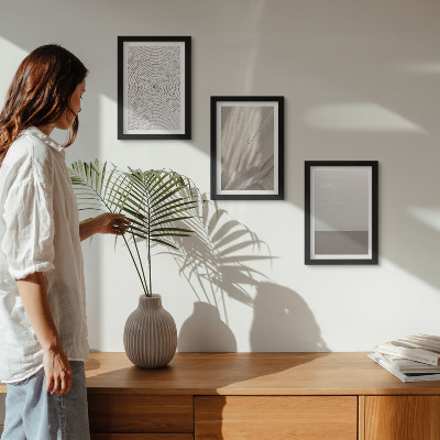 3-piece wall art set Delicate natural textures in boho style