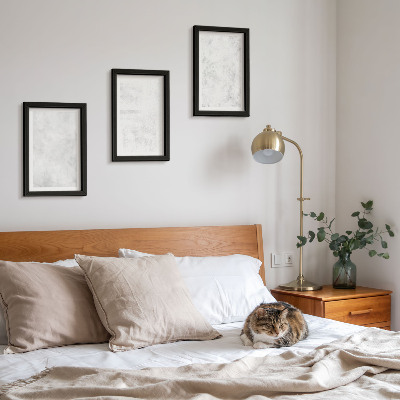 3-piece wall art set White spots on canvas minimalist backgrounds