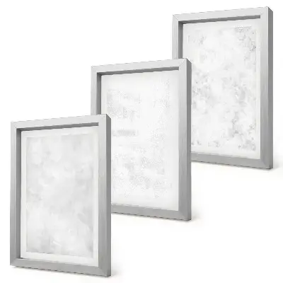3-piece minimalist canvas wall art set featuring white spots on neutral backgrounds