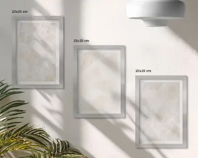 Photo frame wall in stone pastel structures of white marble
