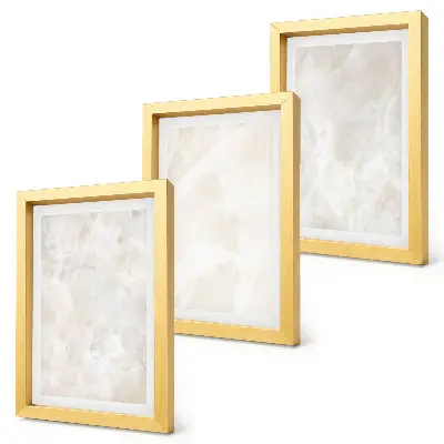 Photo frame wall in stone pastel structures of white marble