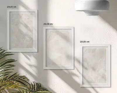 Photo frame wall in stone pastel structures of white marble
