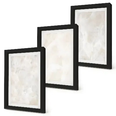 Photo frame wall in stone pastel structures of white marble