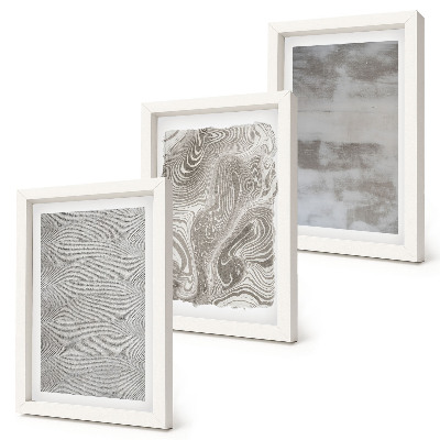 Framed triptych Industrial structures abstract design