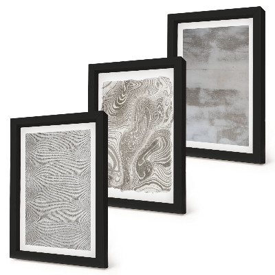 Framed triptych Industrial structures abstract design