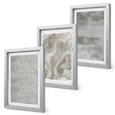 Industrial structures abstract design framed triptych