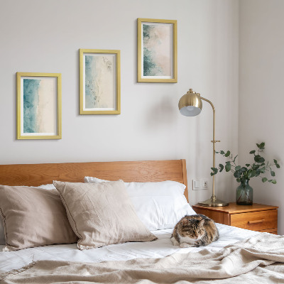 3-piece wall art set Spilled watercolors on canvas minimalist style