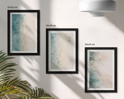 3-piece wall art set Spilled watercolors on canvas minimalist style