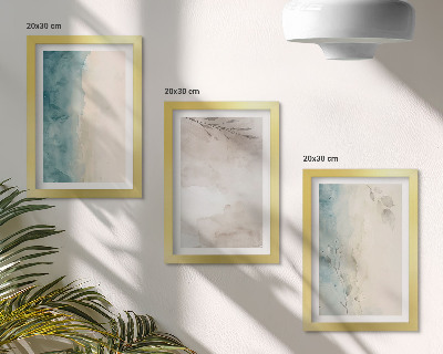 Framed triptych Subtle watercolor painterly texture