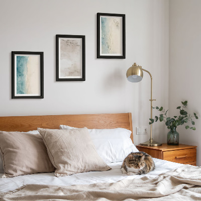 Framed triptych Subtle watercolor painterly texture