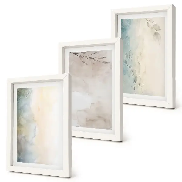 3-Piece watercolor painting wall art set delicate cardboard prints
