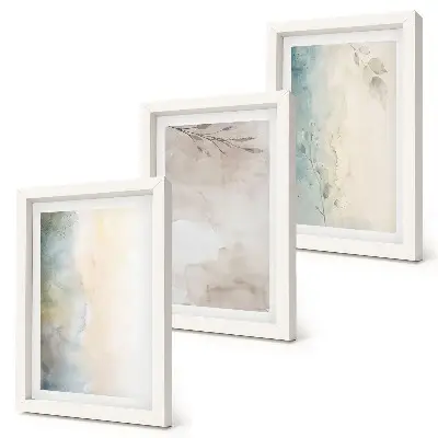 3-Piece watercolor painting wall art set delicate cardboard prints