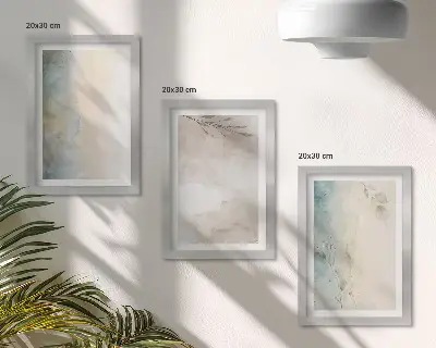 3-Piece watercolor painting wall art set delicate cardboard prints