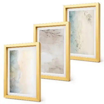 3-Piece watercolor painting wall art set delicate cardboard prints