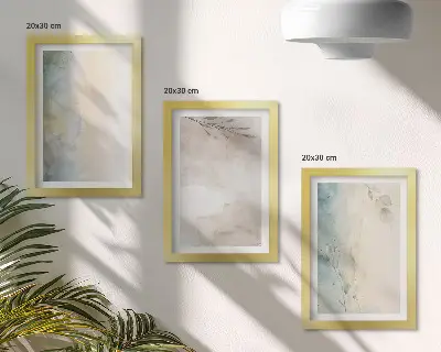 3-Piece watercolor painting wall art set delicate cardboard prints