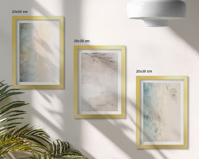 3-piece wall art set Delicate cardboards of watercolor paints