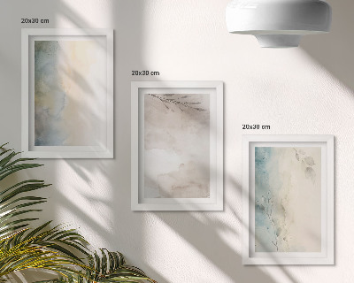 3-piece wall art set Delicate cardboards of watercolor paints