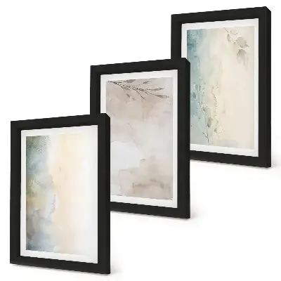 3-Piece watercolor painting wall art set delicate cardboard prints