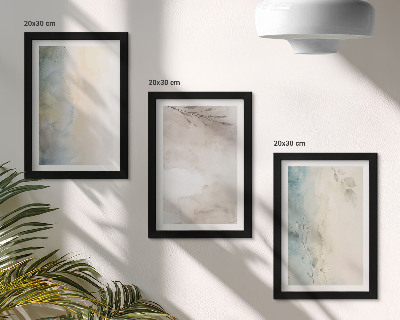 3-piece wall art set Delicate cardboards of watercolor paints