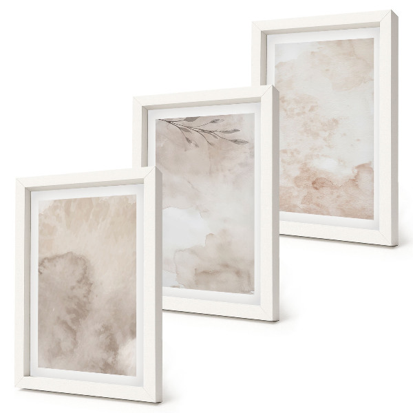 Photo frame wall Spilled watercolor paints texture boho style