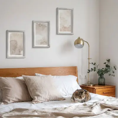 Photo frame wall with a spilled watercolor paints texture in boho style