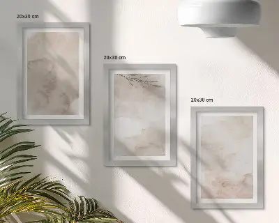 Photo frame wall with a spilled watercolor paints texture in boho style