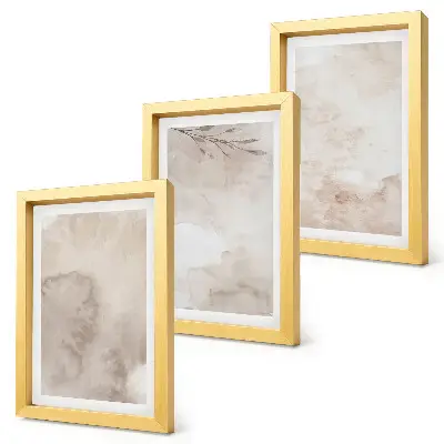 Photo frame wall with a spilled watercolor paints texture in boho style