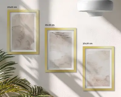 Photo frame wall with a spilled watercolor paints texture in boho style