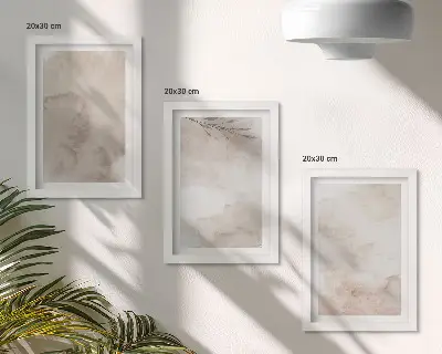 Photo frame wall with a spilled watercolor paints texture in boho style