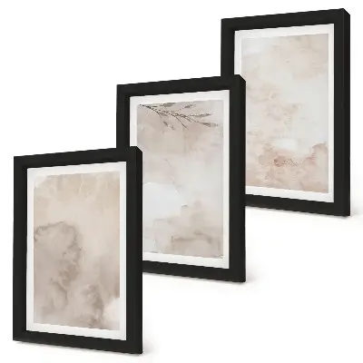 Photo frame wall with a spilled watercolor paints texture in boho style