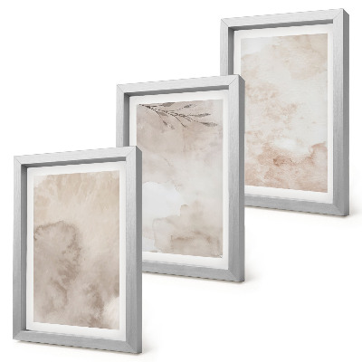Photo frame wall Spilled watercolor paints texture boho style