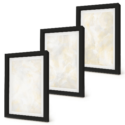 Framed triptych Bright texture paint brush strokes design