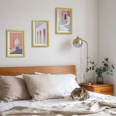 Photo frame wall Illustrations of urban architecture in a minimalist style