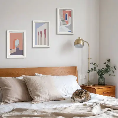 Photo frame wall Illustrations of urban architecture in a minimalist style