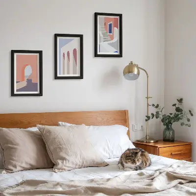 Photo frame wall Illustrations of urban architecture in a minimalist style