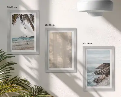 3-piece wall art set featuring summer sand and seaside landscape views