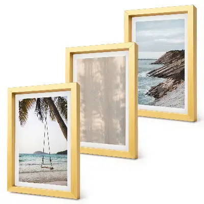 3-piece wall art set featuring summer sand and seaside landscape views