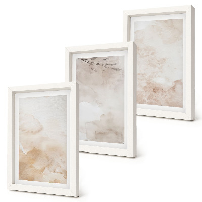 Photo frame wall Watercolor spots and leaves in pastel colors