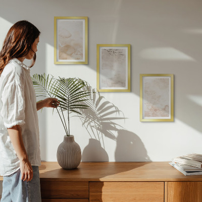 Photo frame wall Watercolor spots and leaves in pastel colors