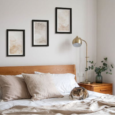 Photo frame wall Watercolor spots and leaves in pastel colors