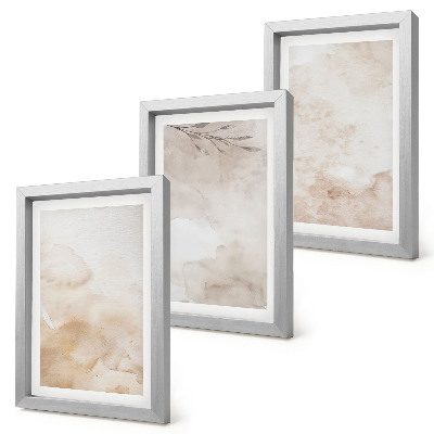 Photo frame wall Watercolor spots and leaves in pastel colors